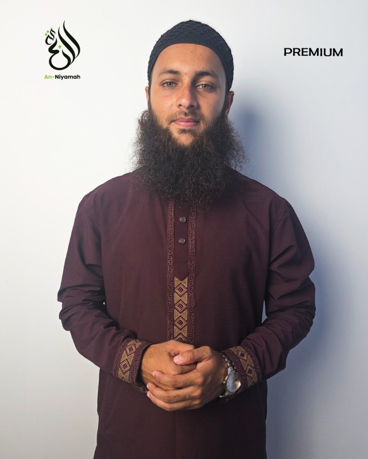 Premium Deep Burgundy Panjabi - Image 4