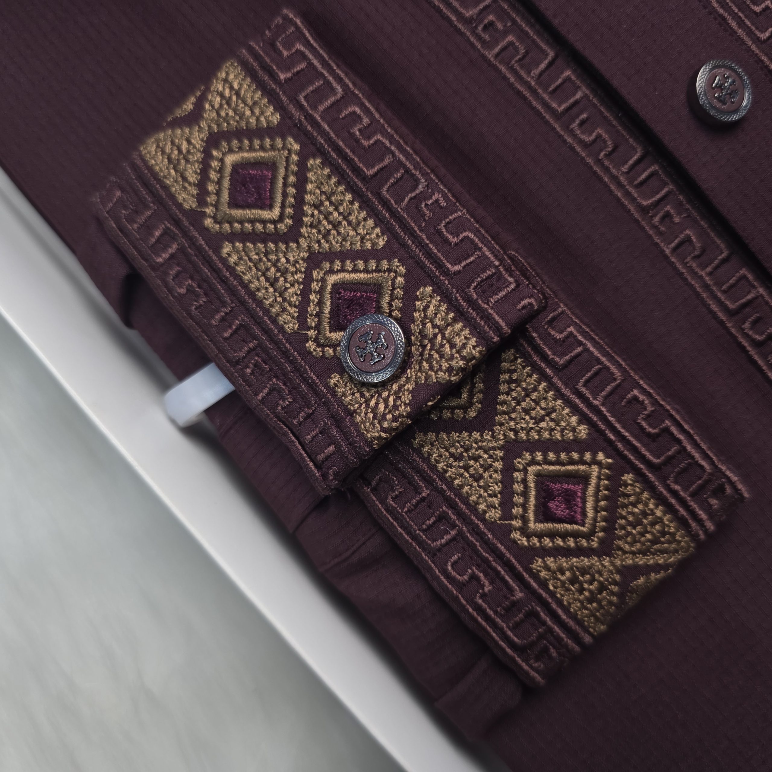 Premium Deep Burgundy Panjabi - Image 3