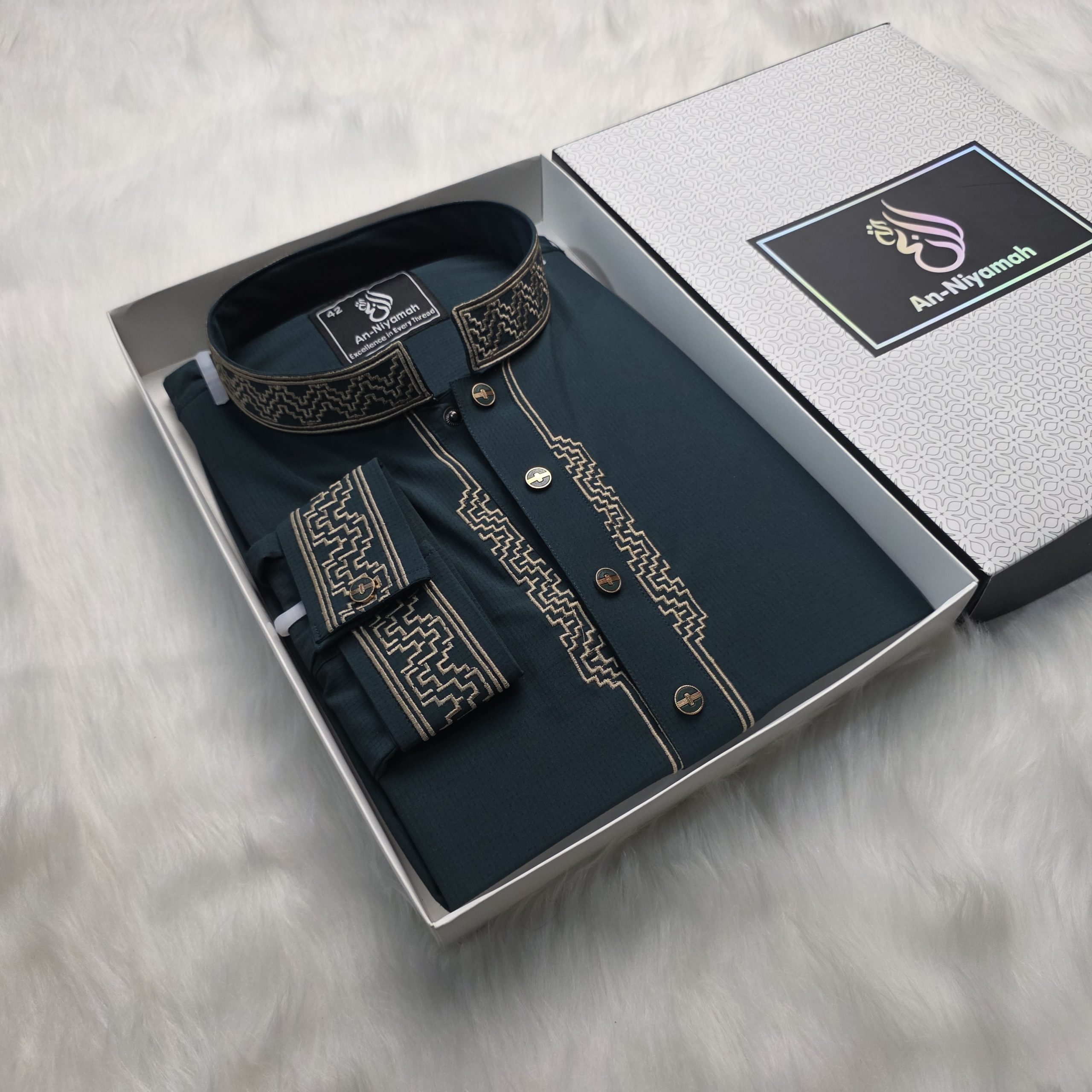 Premium Emerald Majesty Panjabi - Image 6