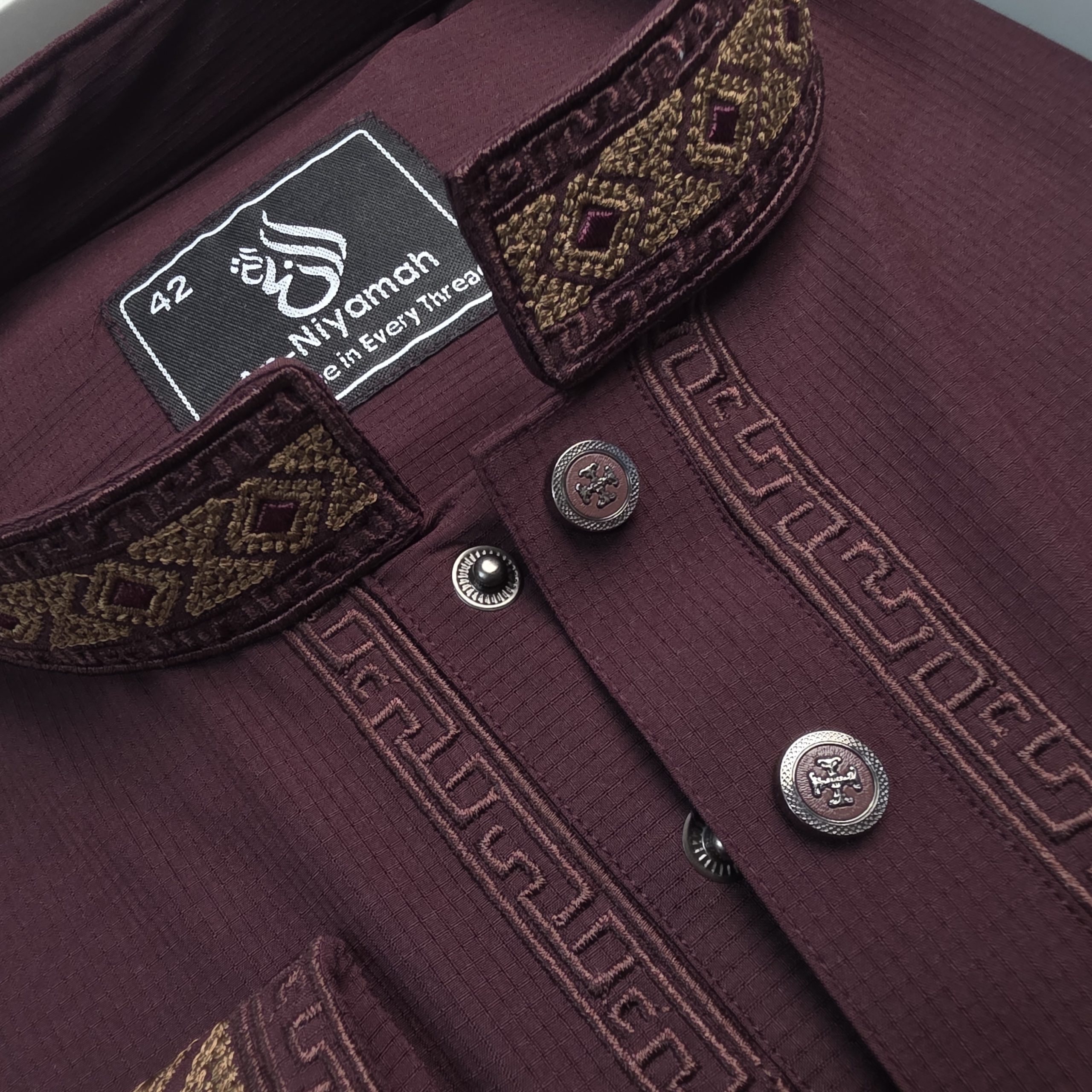 Premium Deep Burgundy Panjabi - Image 2