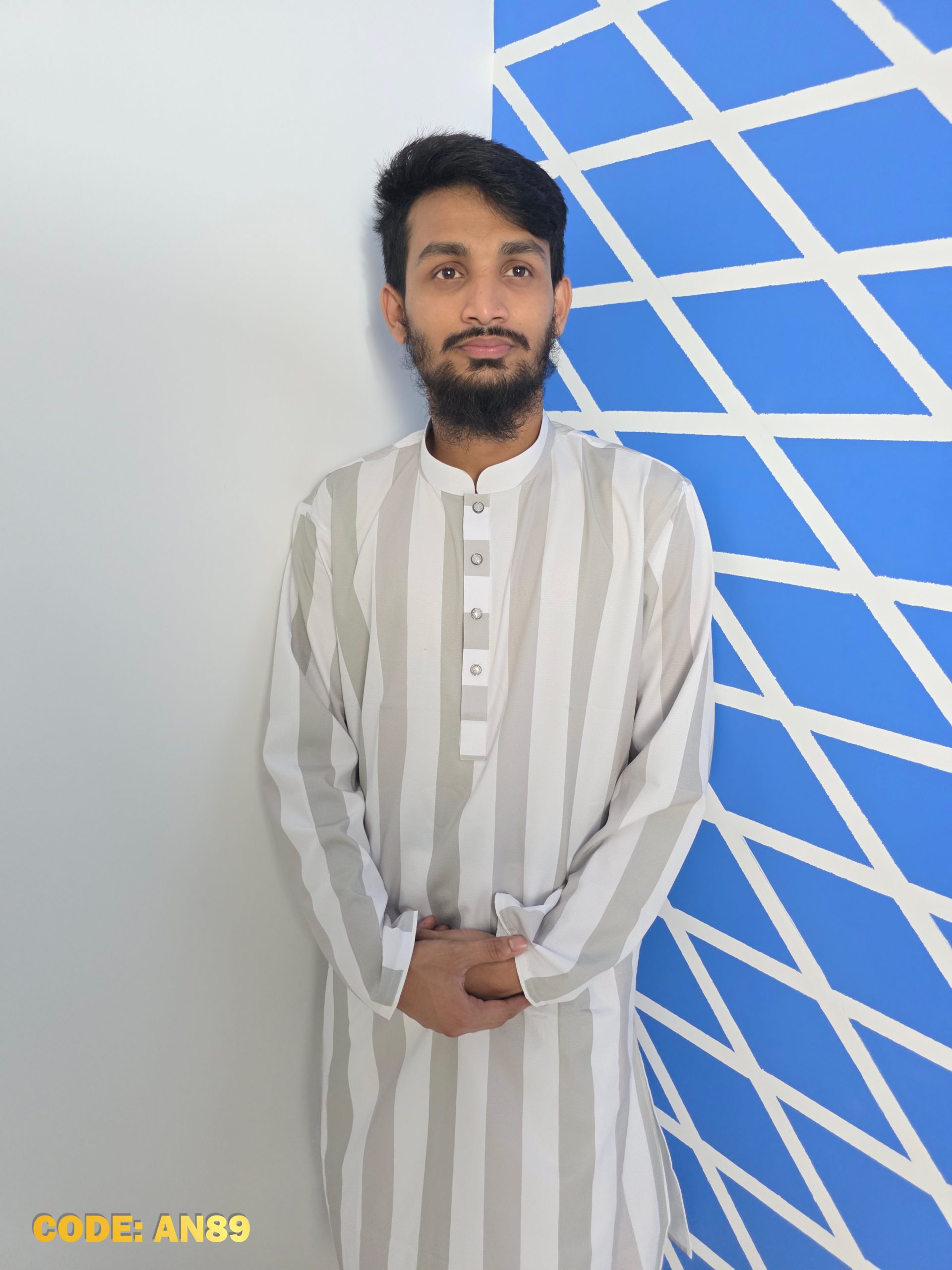 Premium Jafran Fabric Striped Print Panjabi - Image 6