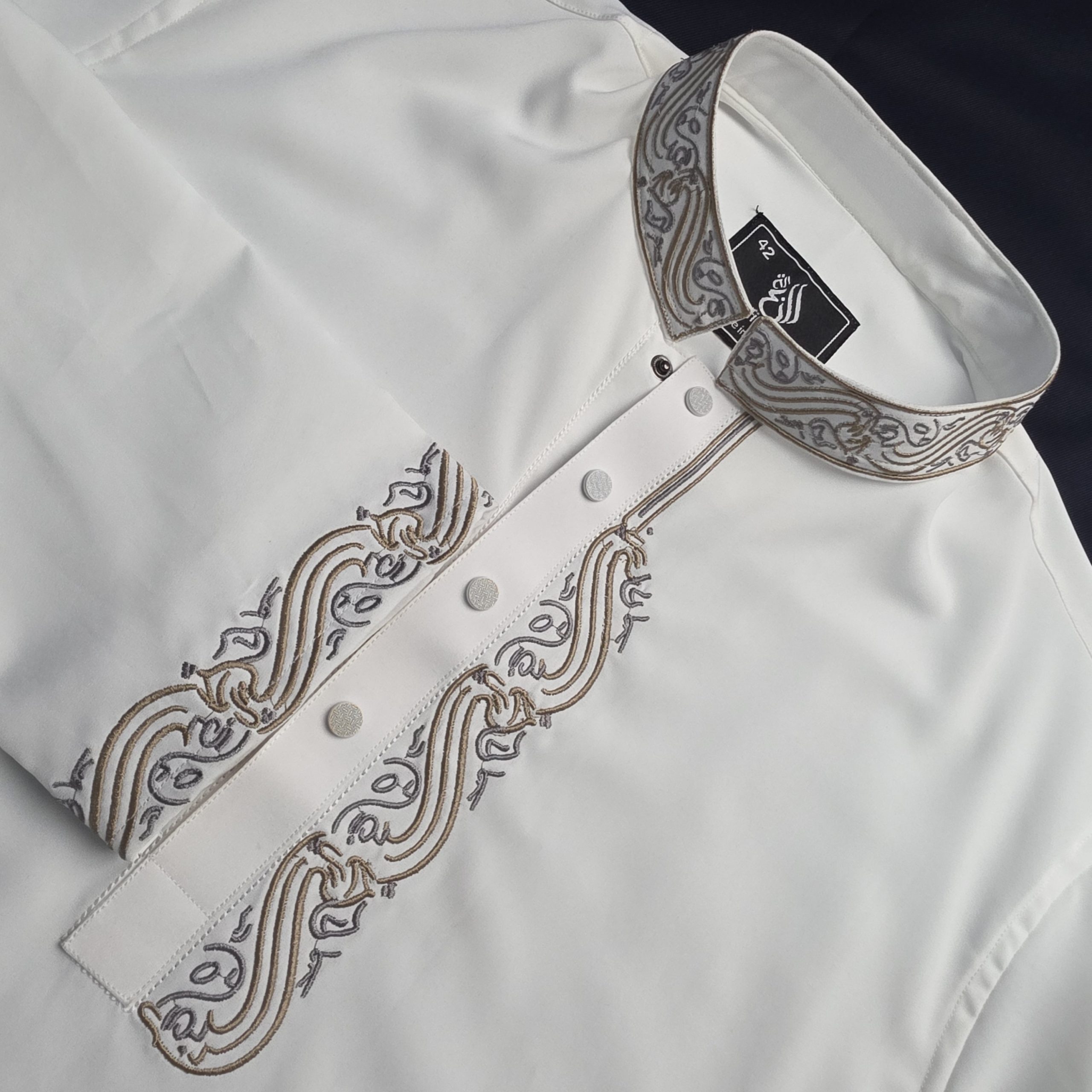 Premium White Calligraphy Panjabi - Image 3