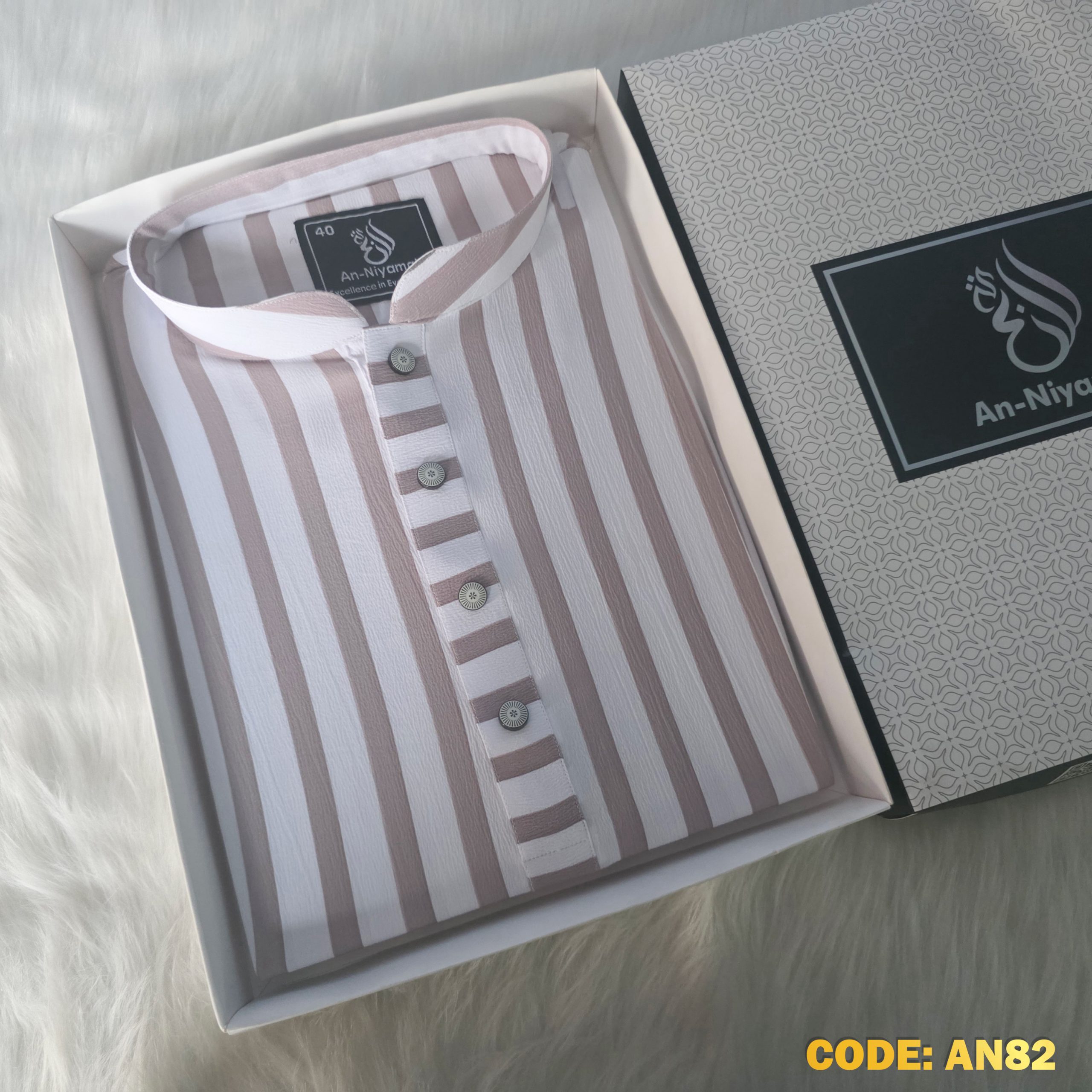 premium-ash-brown-striped-panjabi-summer-collection