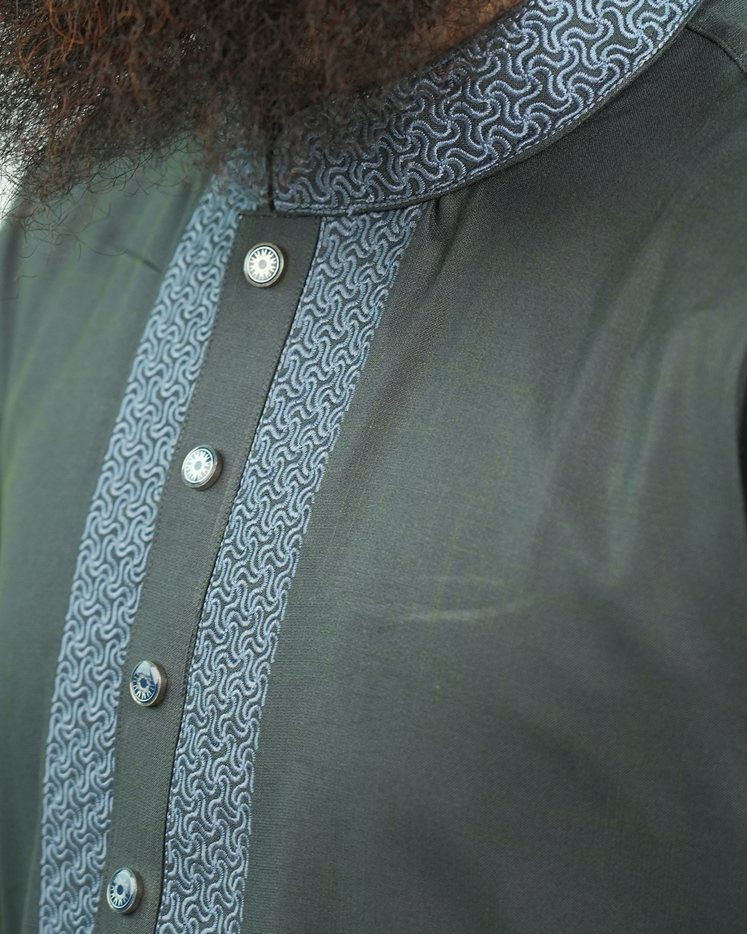 Premium Deep Olive Green Panjabi | AN-401 - Image 2