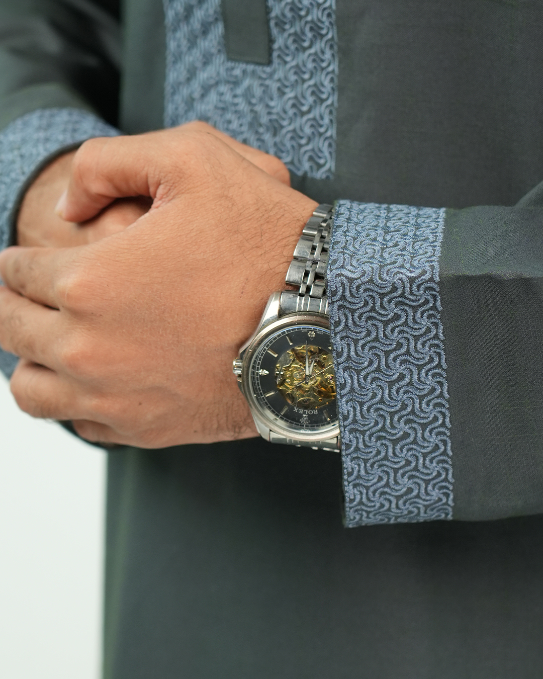 Premium Deep Olive Green Panjabi | AN-401 - Image 3