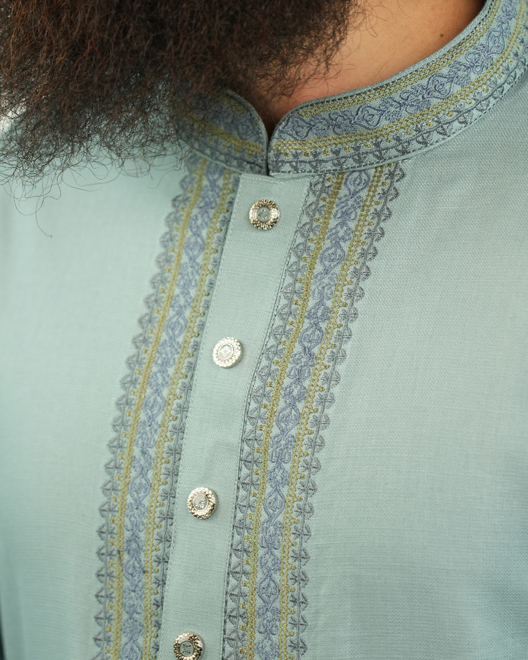 An-Niyamah Premium Sage Green Panjabi | AN-201 - Image 2