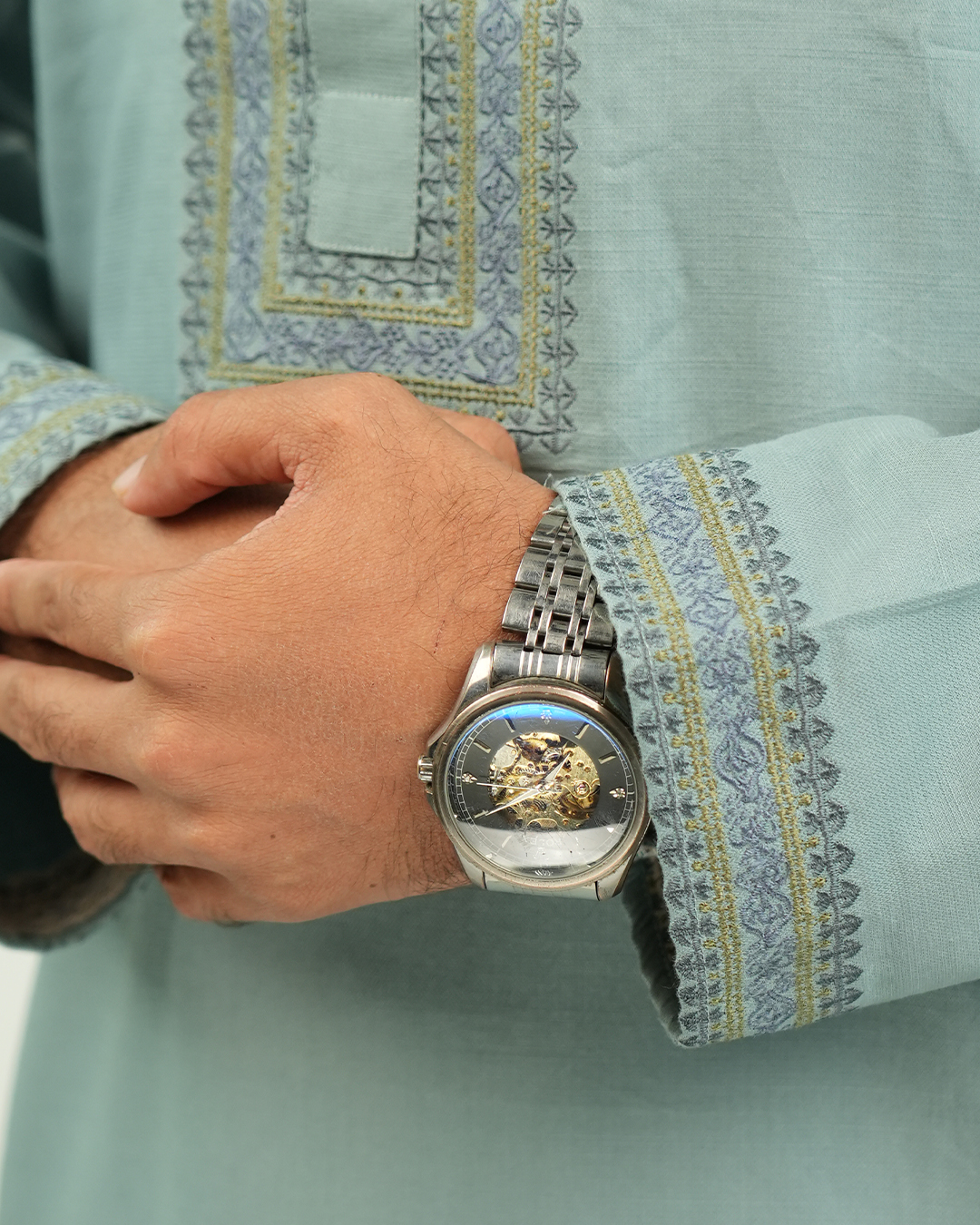 An-Niyamah Premium Sage Green Panjabi | AN-201 - Image 3