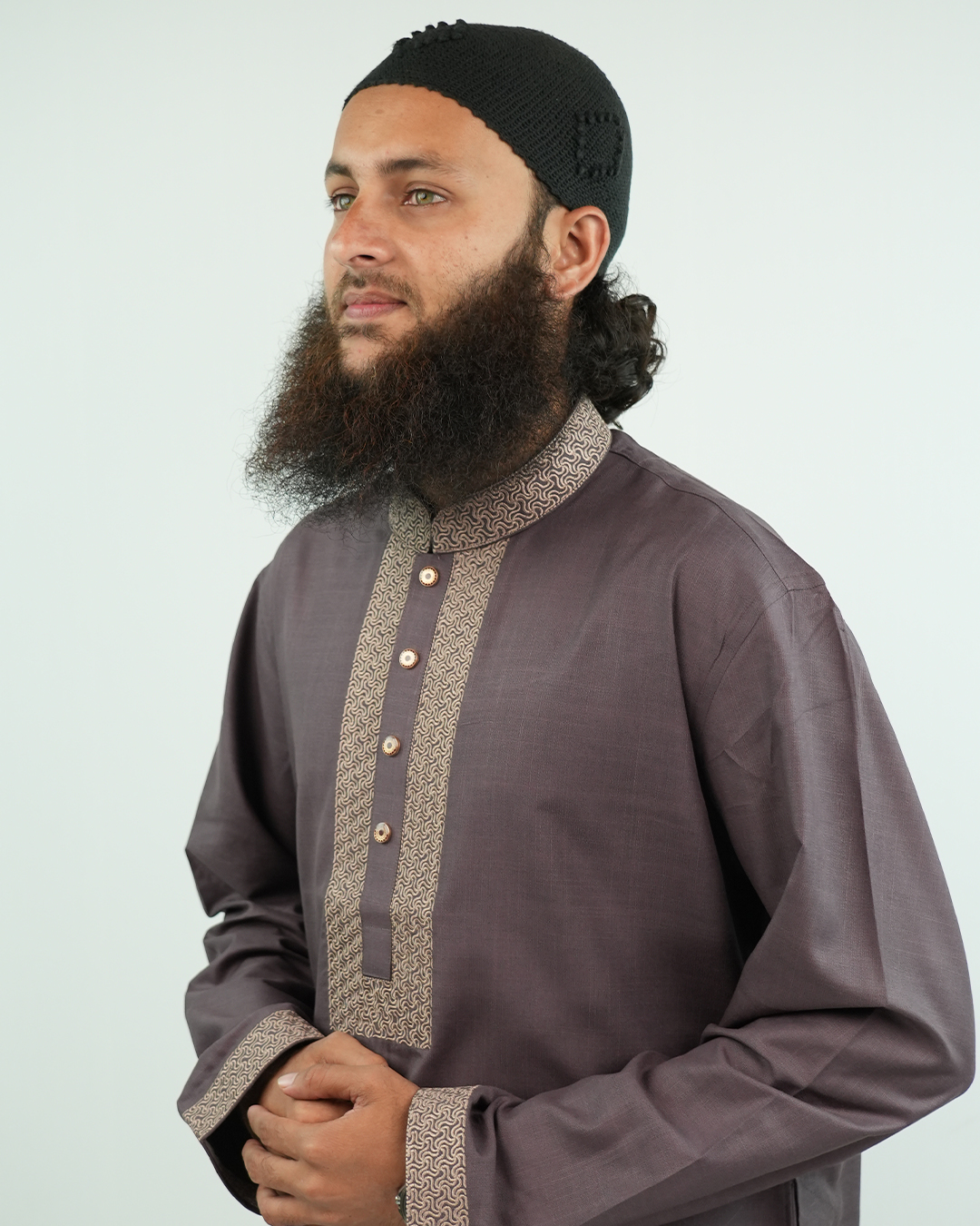 Premium Deep Mauve Panjabi | AN-403 - Image 4