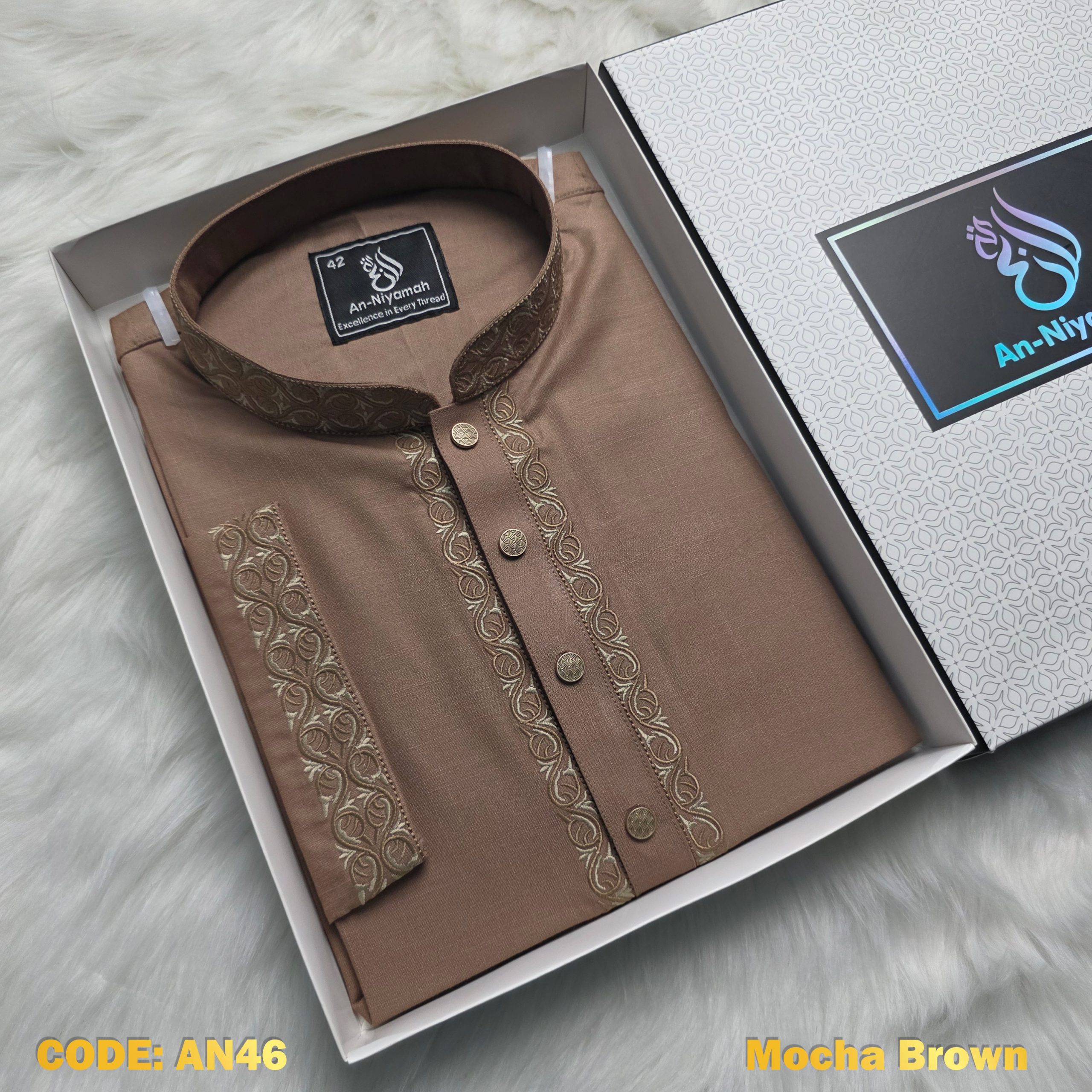 Premium Mocha Brown Cotton Panjabi