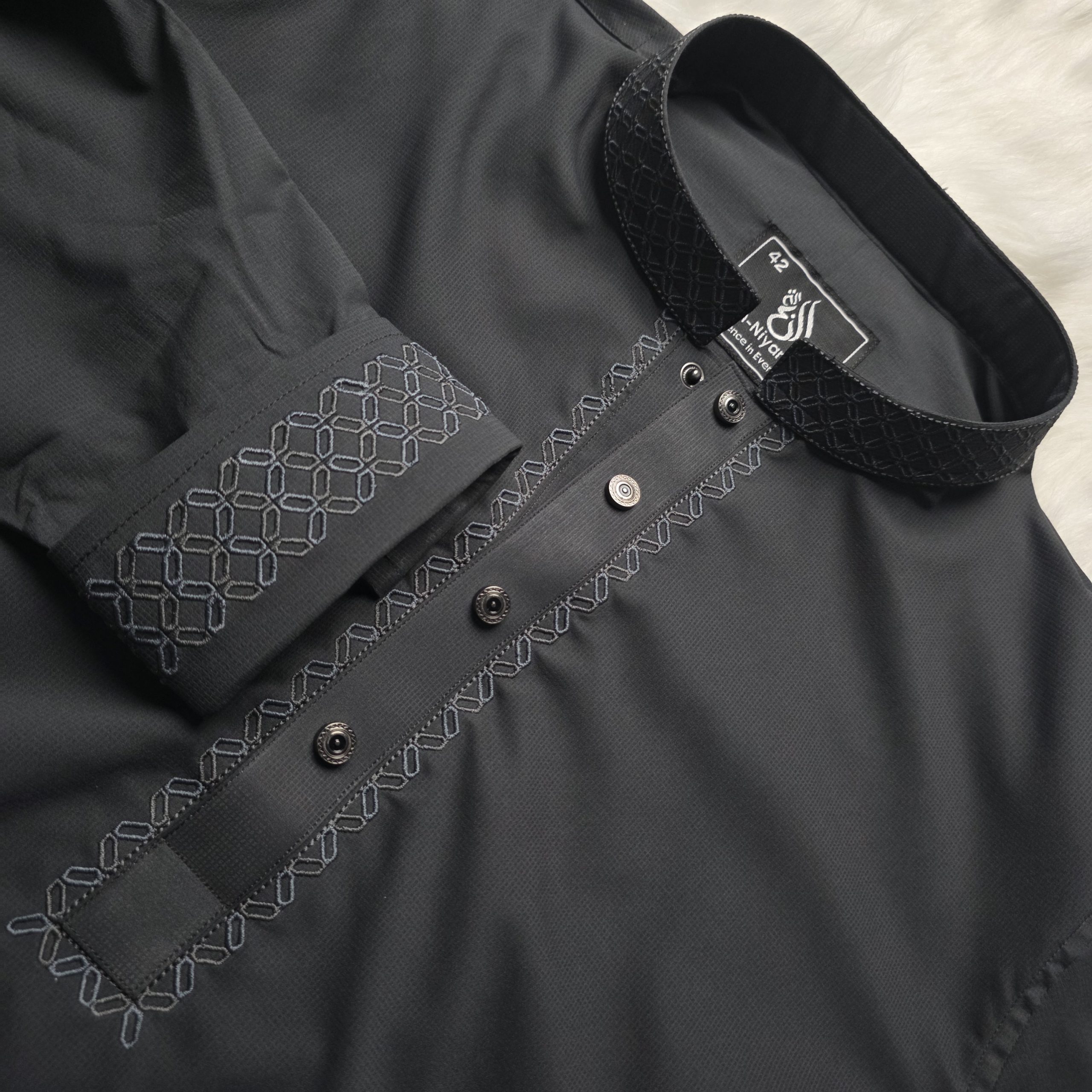 Elite Export Fabric Panjabi | Jet Black - Image 2