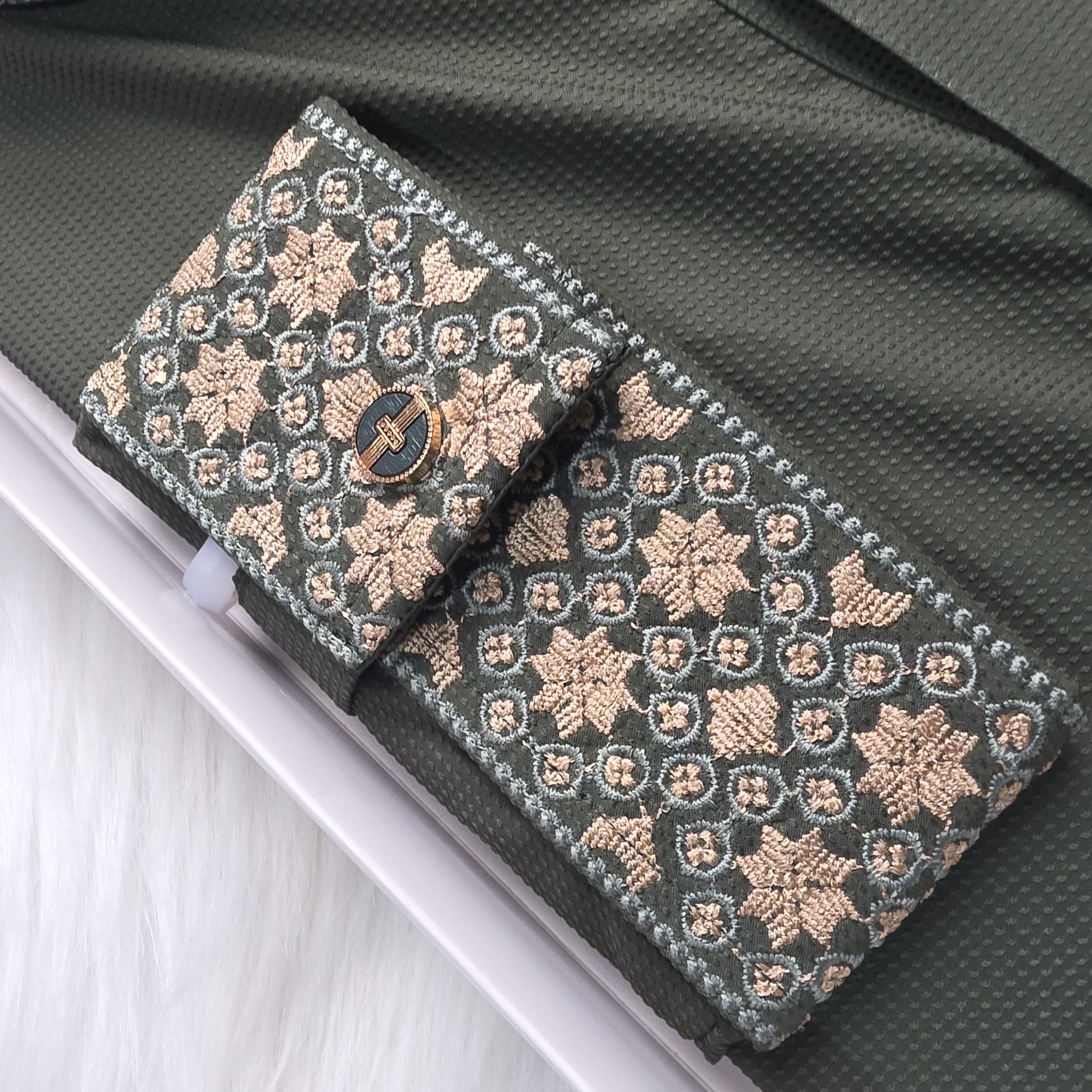 Prestige Export Fabric Panjabi | Olive Green - Image 3