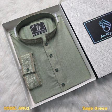 premium-flower-embroidered-panjabi-sage-green